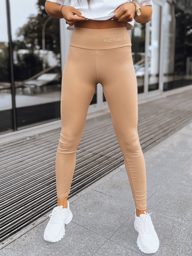 Női csíkos leggings JUST barna