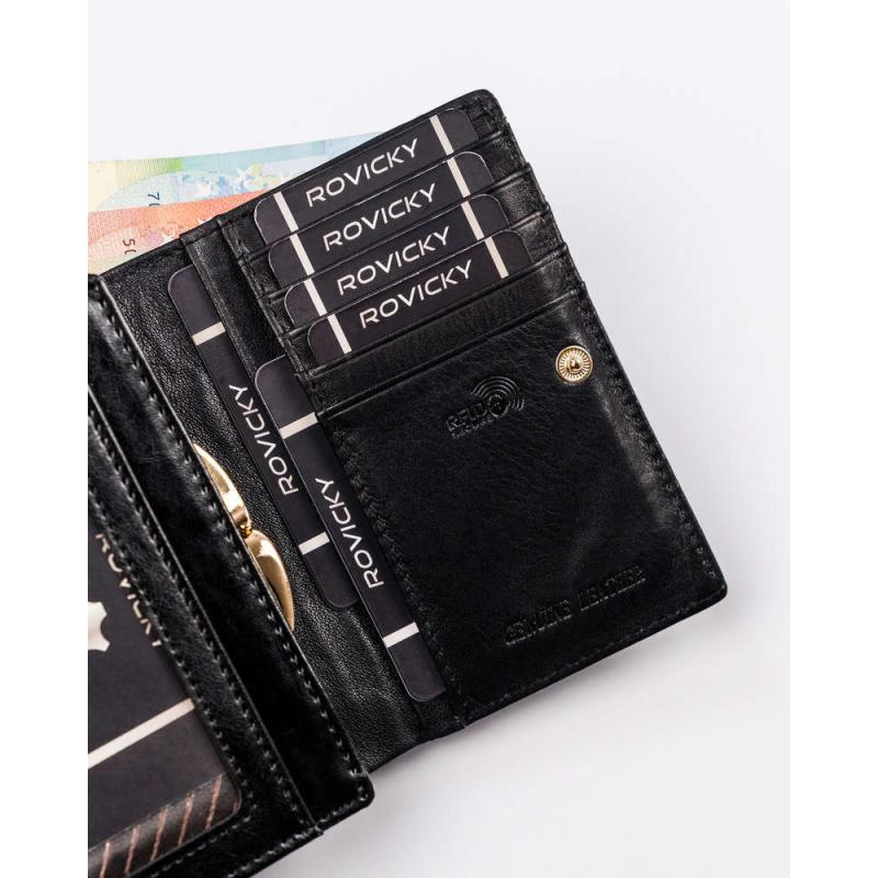 Kožená peněženka RFID ROVICKY 8804-BPRN