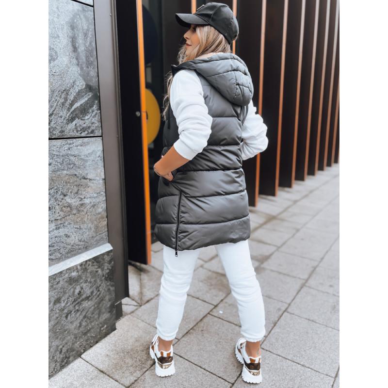 Tmavě šedá oboustranná dámská vesta ONADE