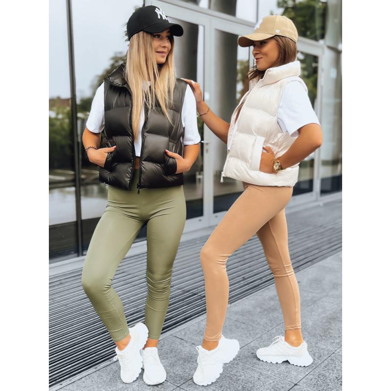 Dámské žebrované legíny LOOK AT ME zelené