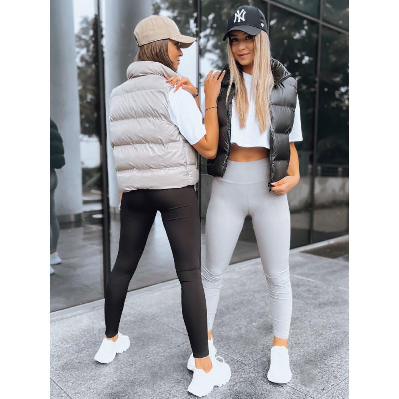 Dámské pruhované legíny LOOK AT ME světle šedé