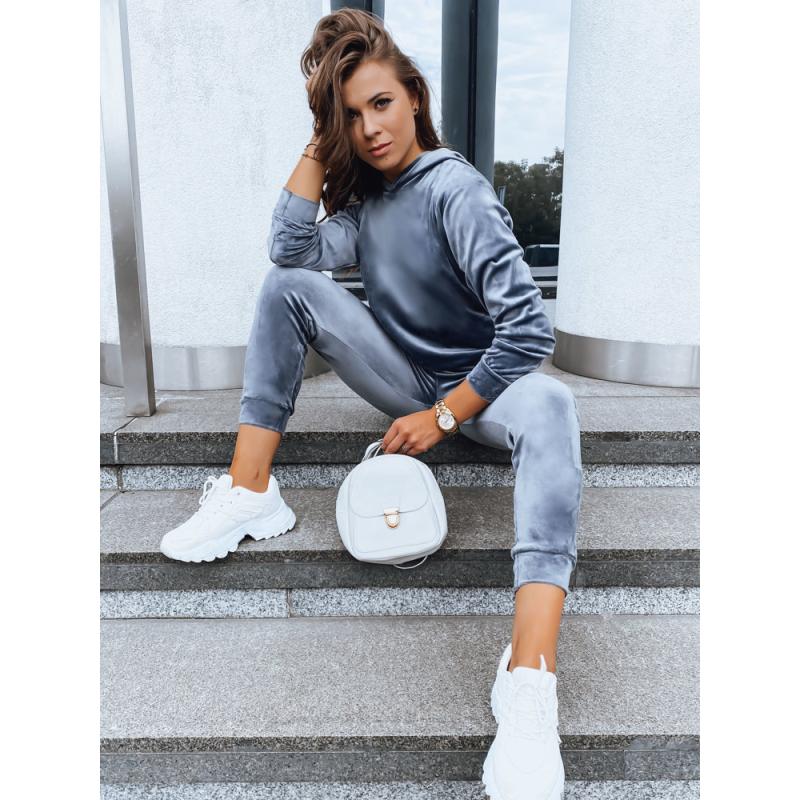 Dámský velurový luxusní komplet SO COMFY grafitový 