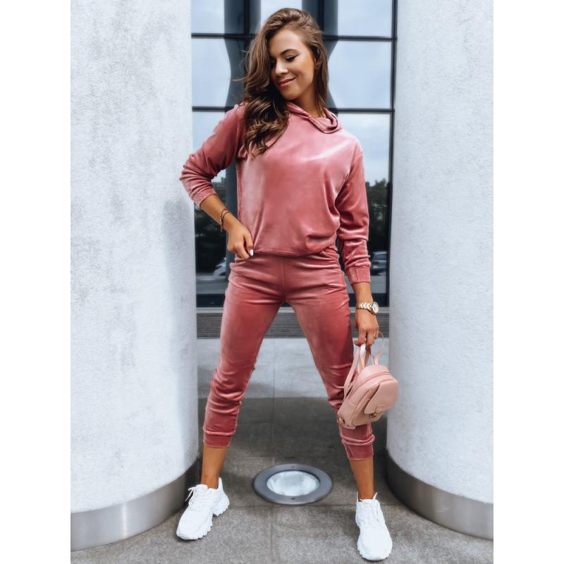 Női puha bársony szett SO COMFY rózsaszín