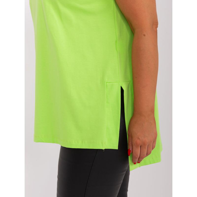 Dámská halenka s prodlouženým zadním dílem plus size ELENA světle zelená 