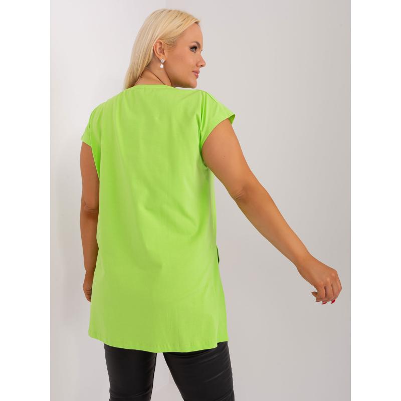 Dámská halenka s prodlouženým zadním dílem plus size ELENA světle zelená 
