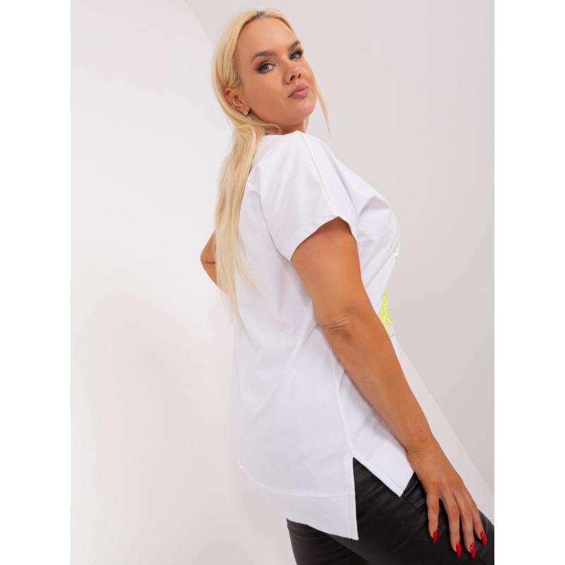 Női plus size nyomtatott blúz BIKA ecru