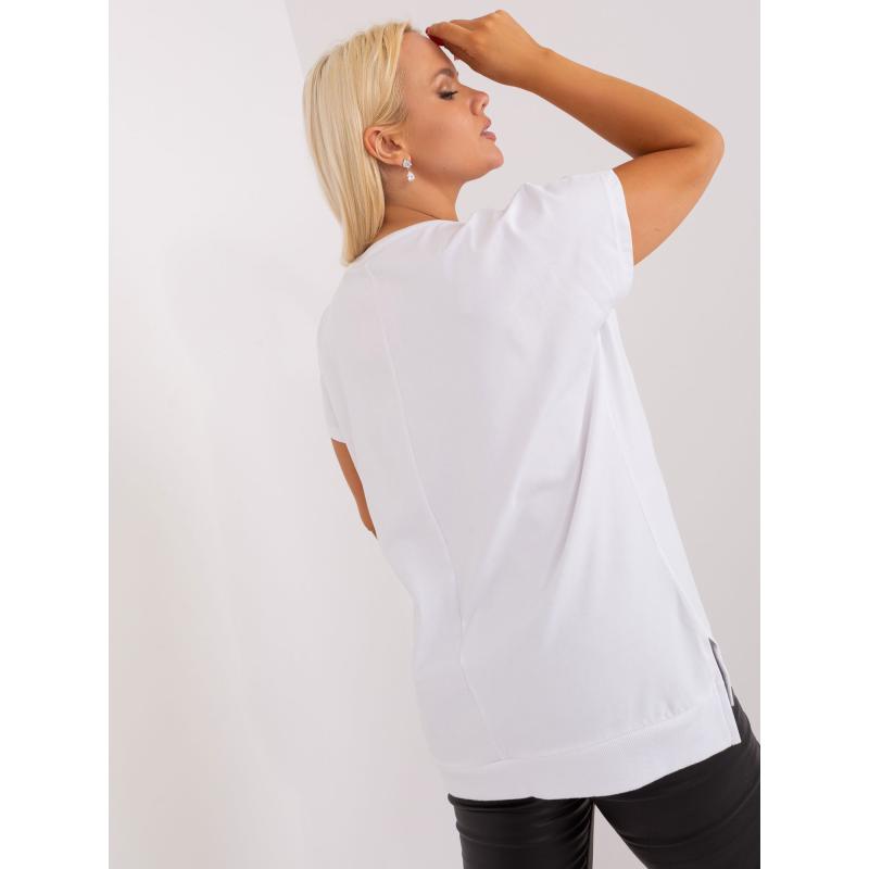 Női plus size nyomtatott blúz BIKA ecru