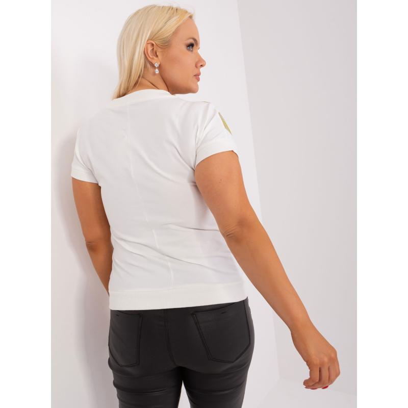 Dámská halenka s potiskem plus size CUTH ecru-khaki 
