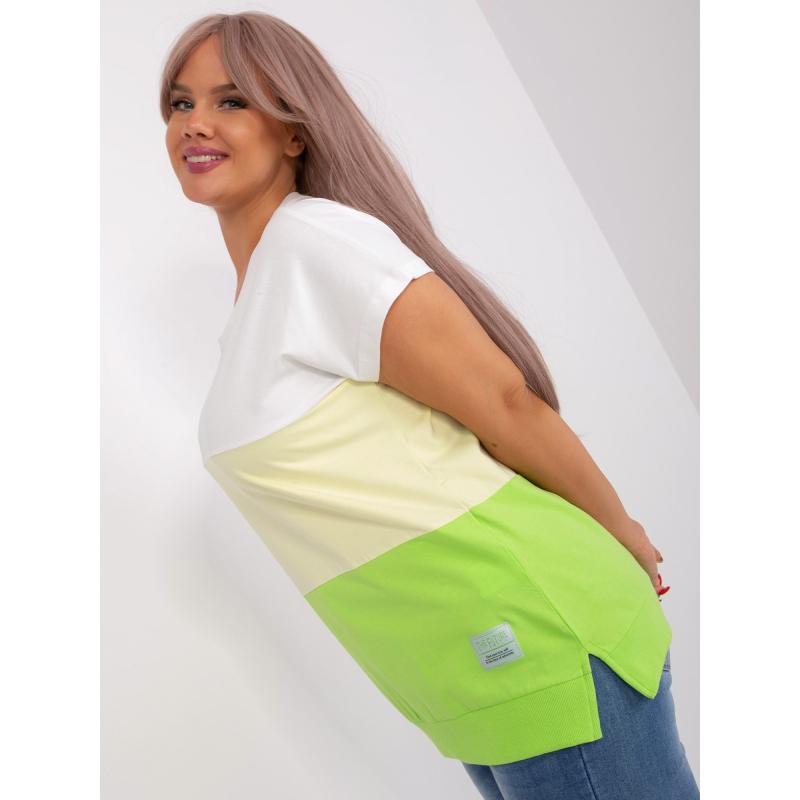 Dámské halenka plus size světle zelené DANIELA ecru 