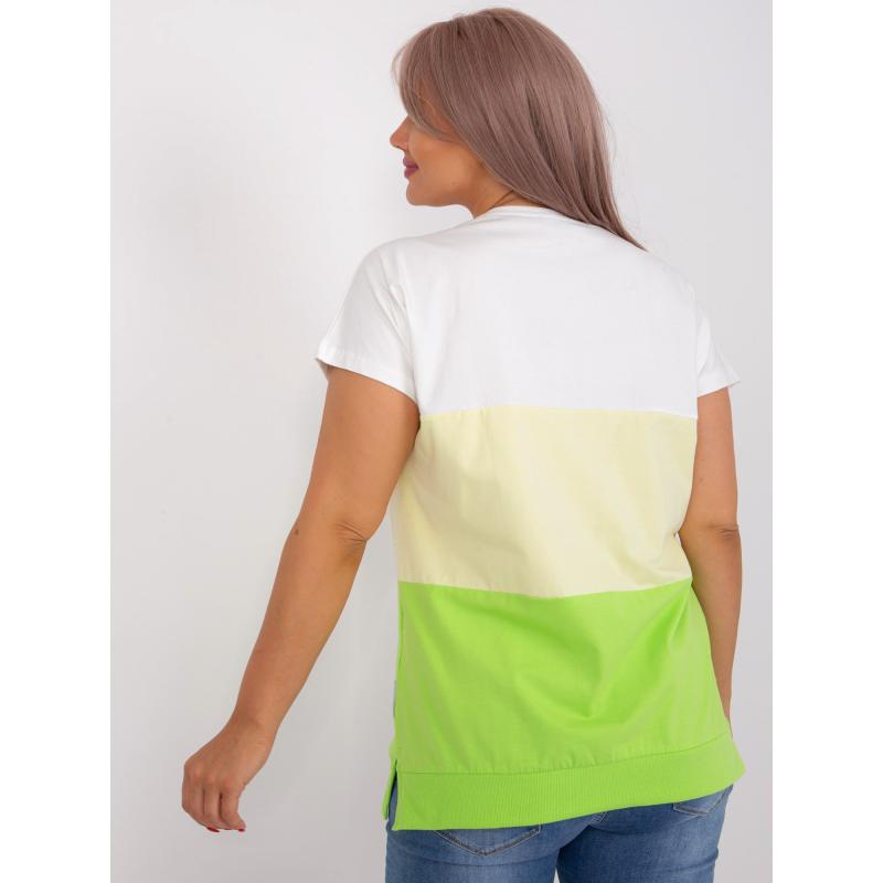 Dámské halenka plus size světle zelené DANIELA ecru 