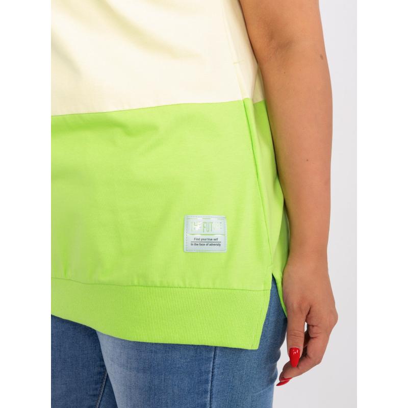 Dámské halenka plus size světle zelené DANIELA ecru 