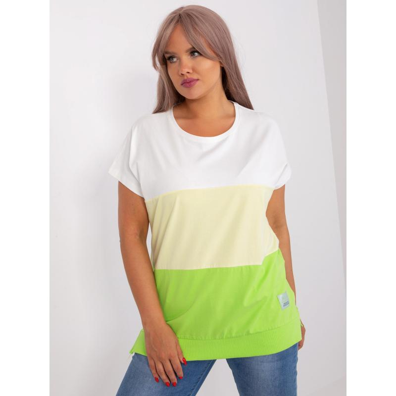 Dámské halenka plus size světle zelené DANIELA ecru 