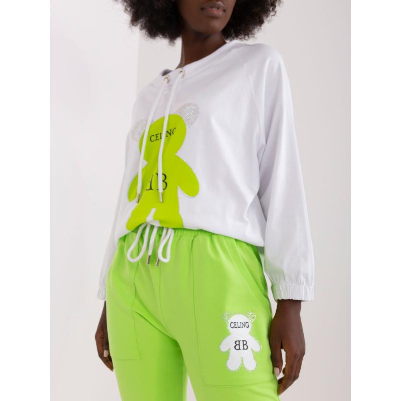 Dámská souprava s kalhotami SEPA ecru-světle zelená 