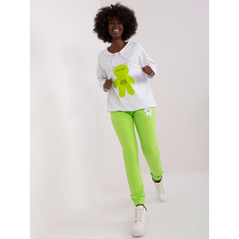 Dámská souprava s kalhotami SEPA ecru-světle zelená 