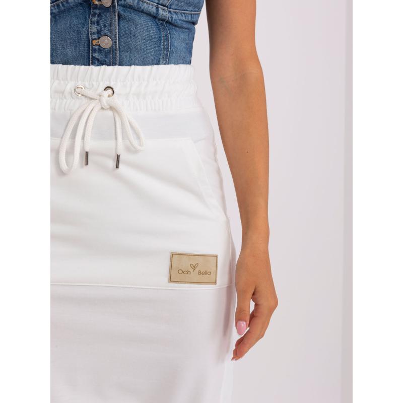 Dámská sukně s vysokým pasem OCH BELLA ecru 