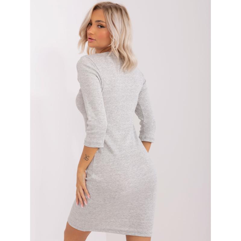 Dámské šaty se zapínáním na zip PILA světle šedé