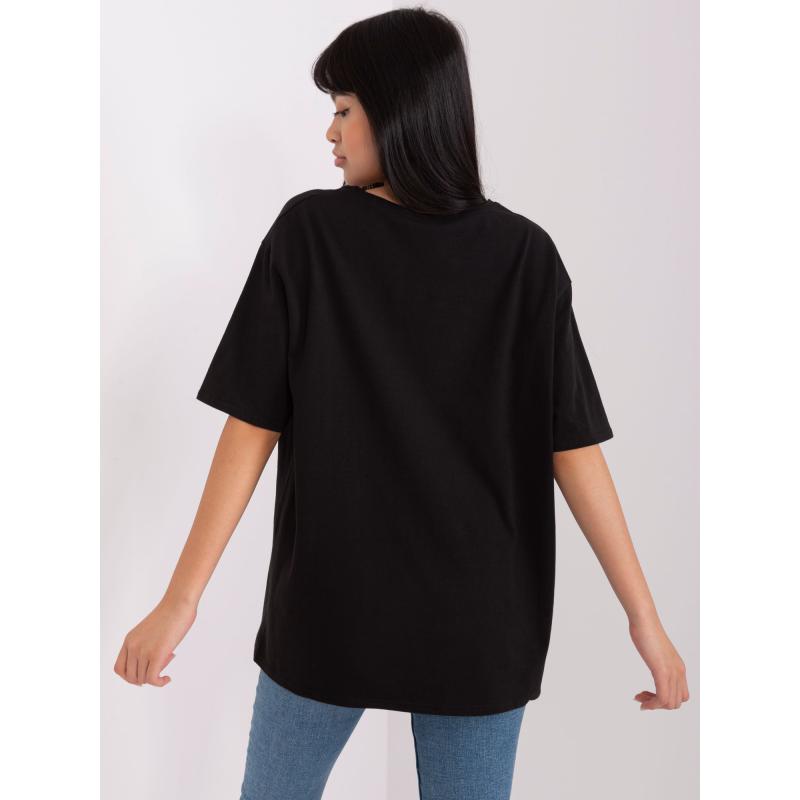 Dámské tričko s potiskem a aplikací ZOE černé 