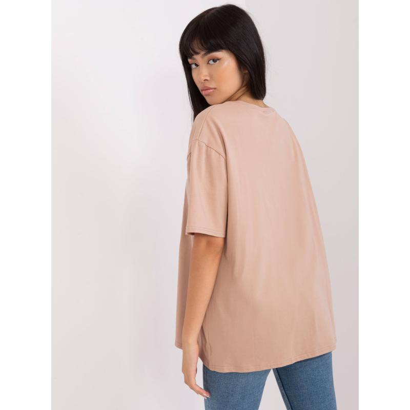 Dámské tričko nadměrné velikosti s potiskem JUDITA béžové 
