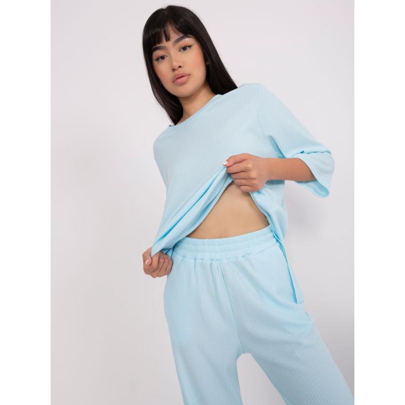 Dámský komplet s oversize halenkou MARTA světle modrý 