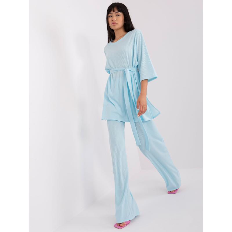 Dámský komplet s oversize halenkou MARTA světle modrý 