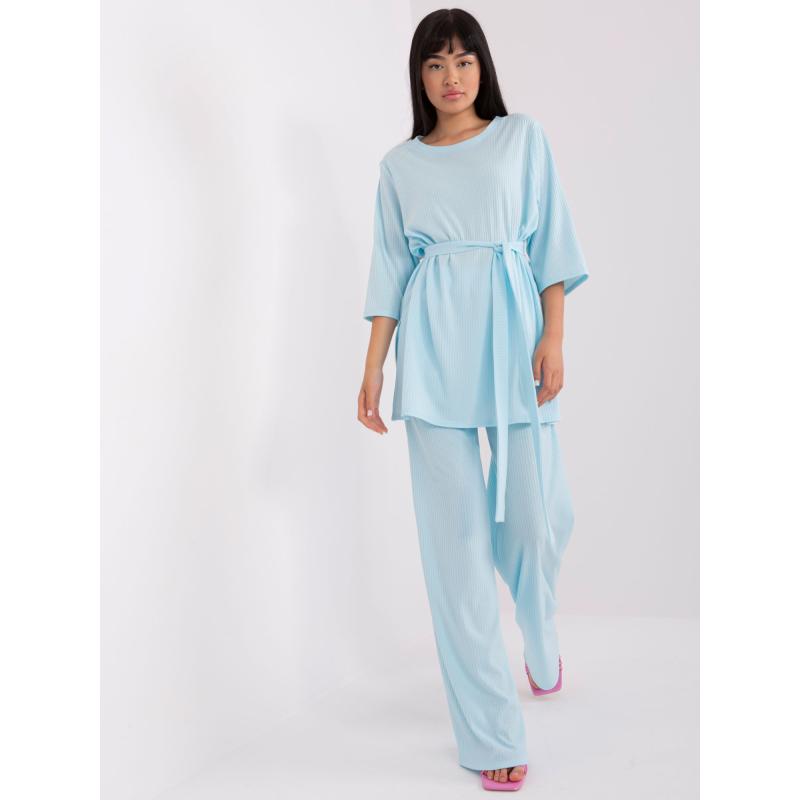 Dámský komplet s oversize halenkou MARTA světle modrý 