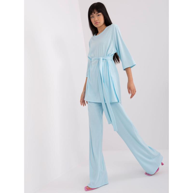 Dámský komplet s oversize halenkou MARTA světle modrý 