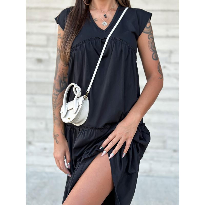 Női fodros ruha MAYFLIES fekete