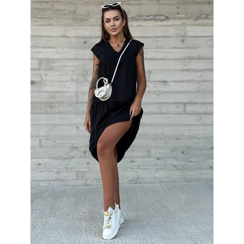 Női fodros ruha MAYFLIES fekete