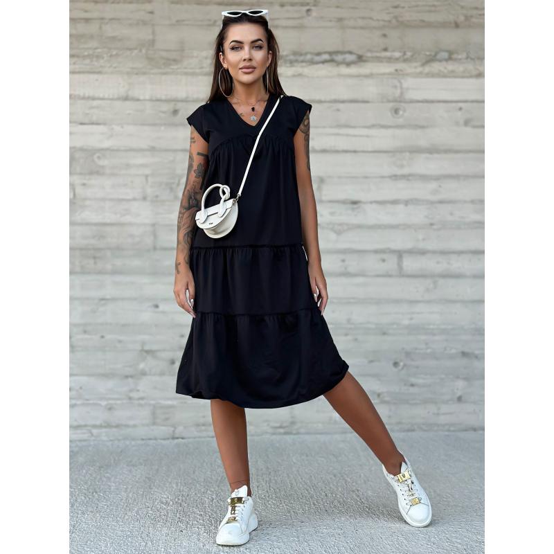 Női fodros ruha MAYFLIES fekete