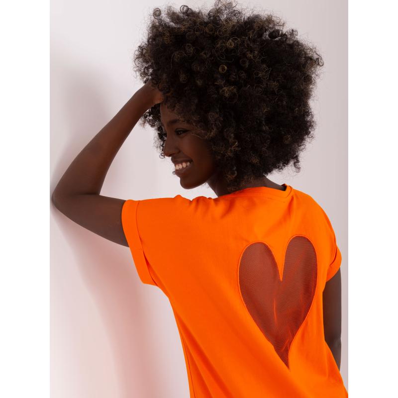 Női blúz átlátszó betéttel ELSA narancssárga