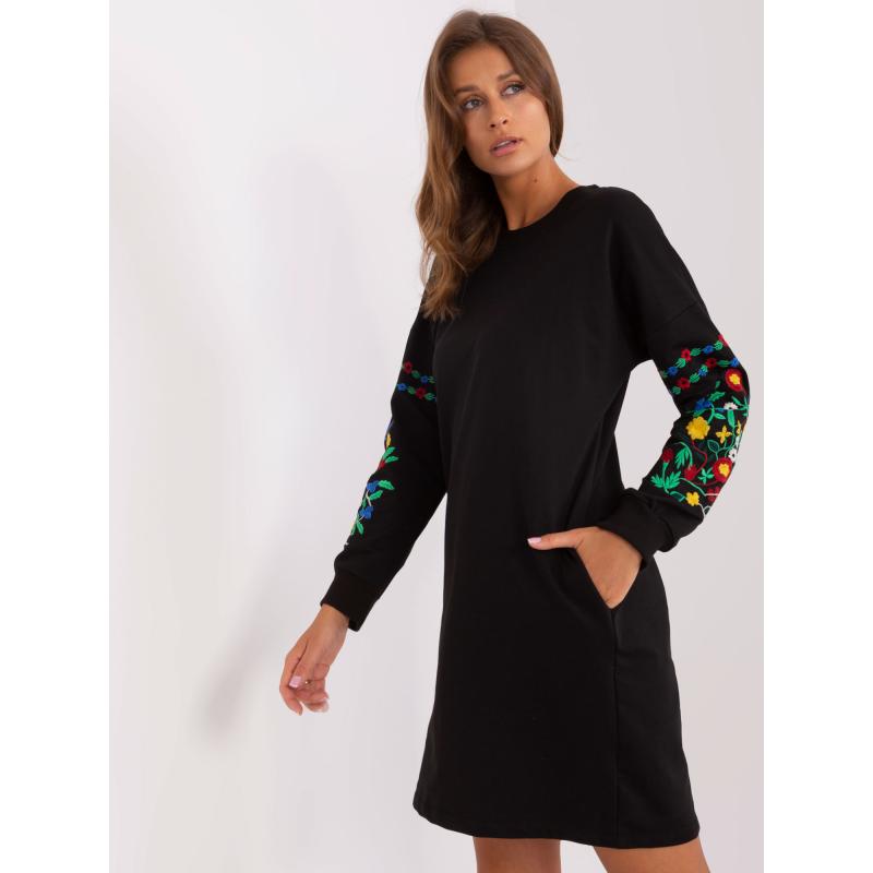 Női ruha zsebekkel RUE PARIS fekete