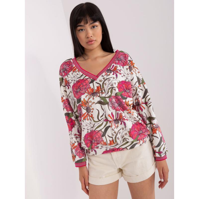 Női mintás bársony blúz RUE PARIS ekrü