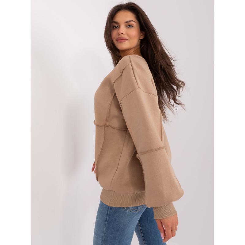 Dámská mikina s kapucí EMILY tmavě béžová 