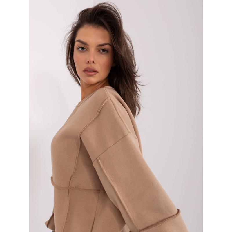 Dámská mikina s kapucí EMILY tmavě béžová 