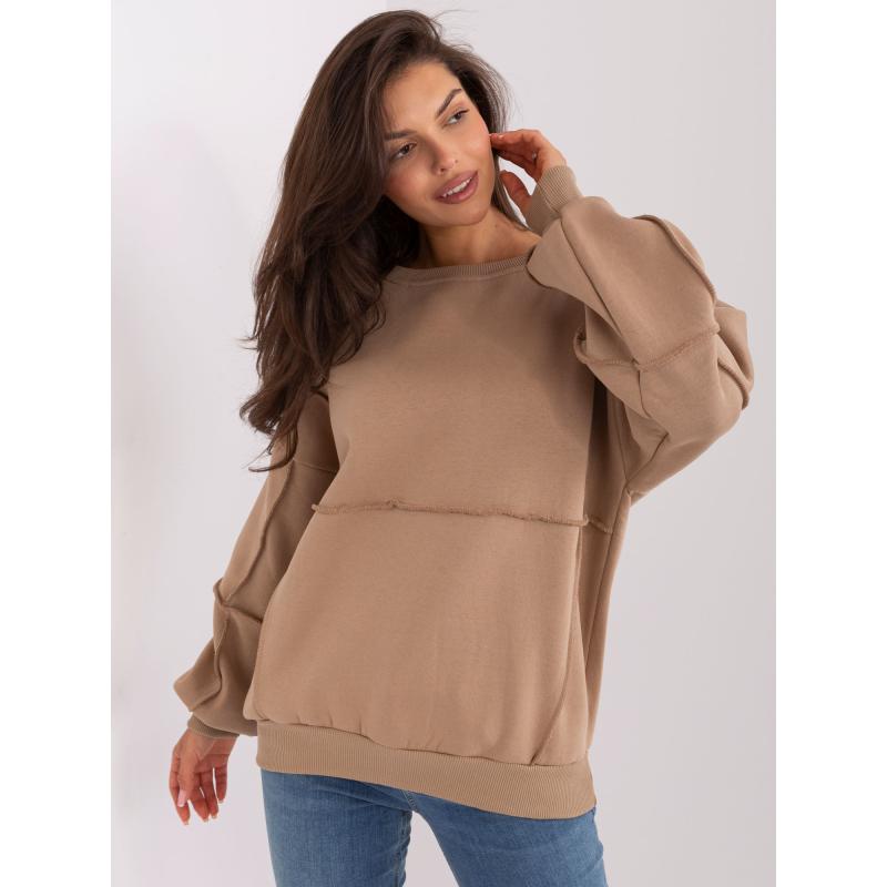 Dámská mikina s kapucí EMILY tmavě béžová 