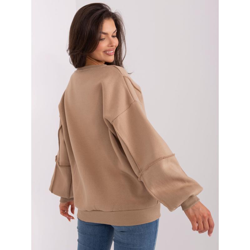 Dámská mikina s kapucí EMILY tmavě béžová 