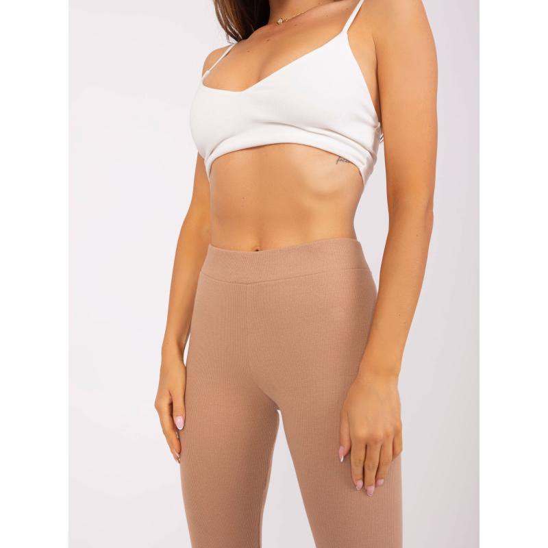 Női csíkos leggings CLUADIA barna