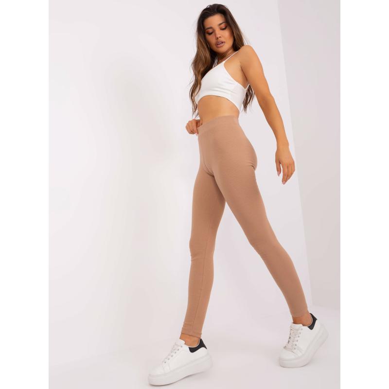 Női csíkos leggings CLUADIA barna