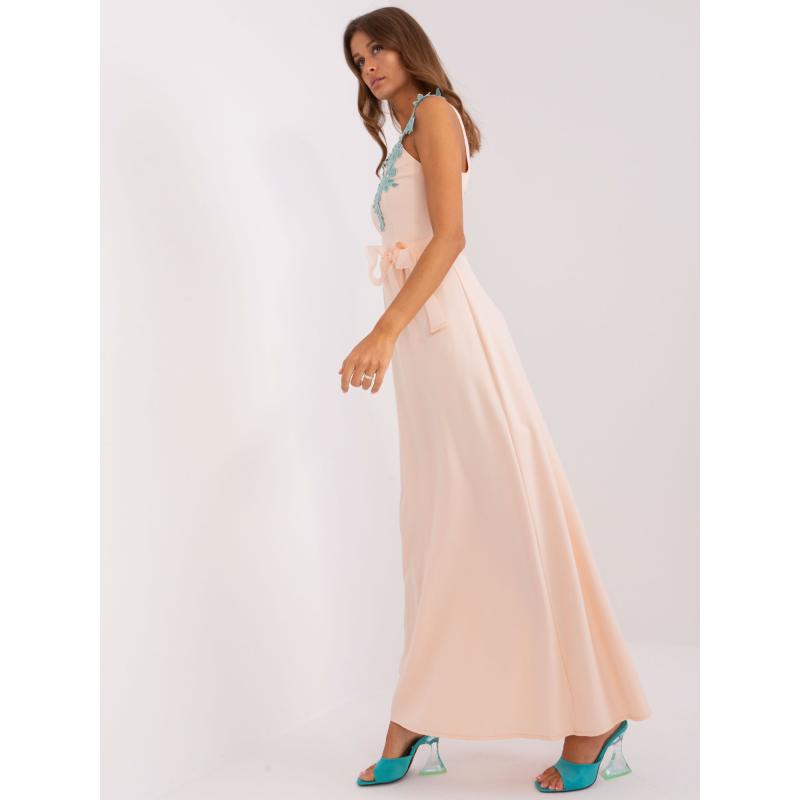Dámské šaty bez ramínek VALENYA v broskvové barvě