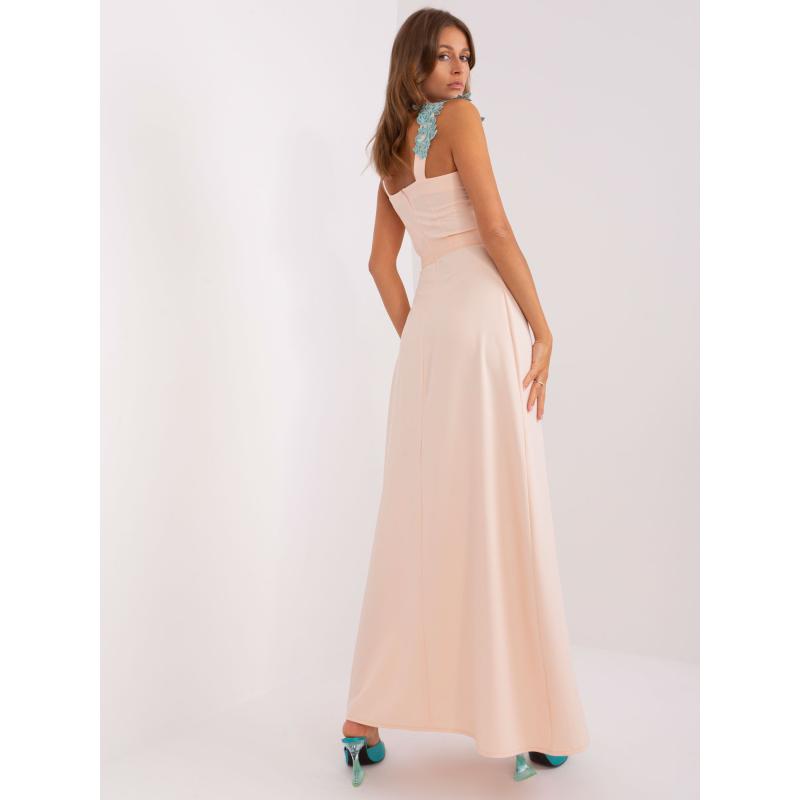 Dámské šaty bez ramínek VALENYA v broskvové barvě