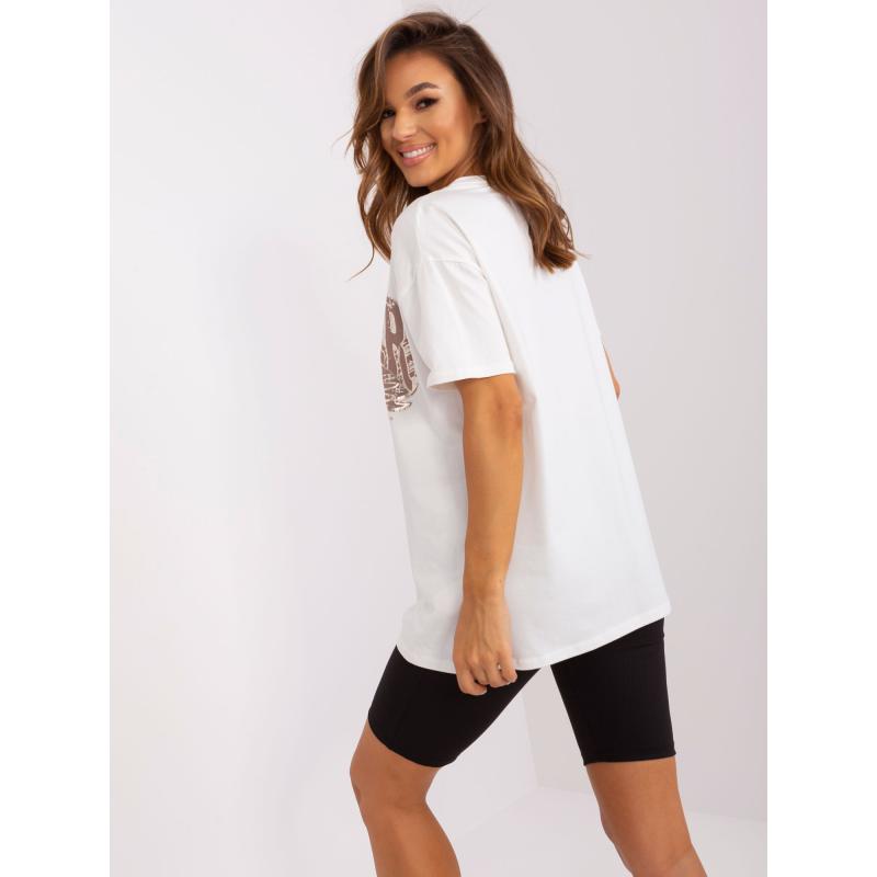 Női nyomtatott póló OCH BELLA ecru