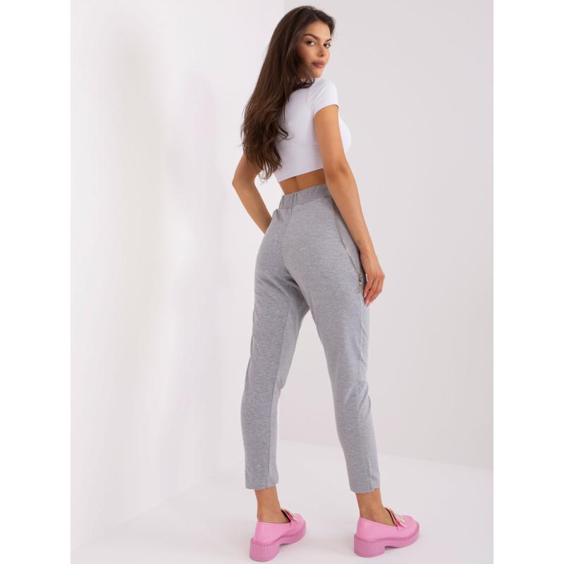 Női melegítőnadrág nyakkendővel INGA szürke