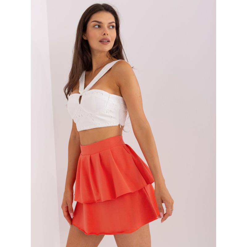 Dámská sukně s volánkovým lemem INESSA tmavě oranžová