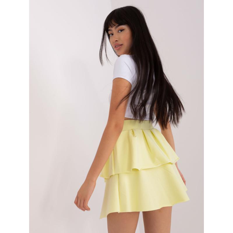 Dámská minisukně s volánky IZABELLA světle žlutá 