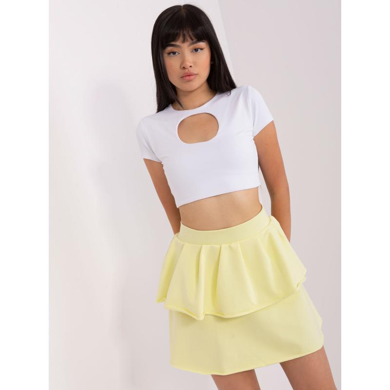 Dámská minisukně s volánky IZABELLA světle žlutá 