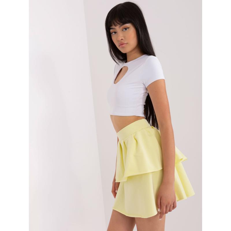 Dámská minisukně s volánky IZABELLA světle žlutá 