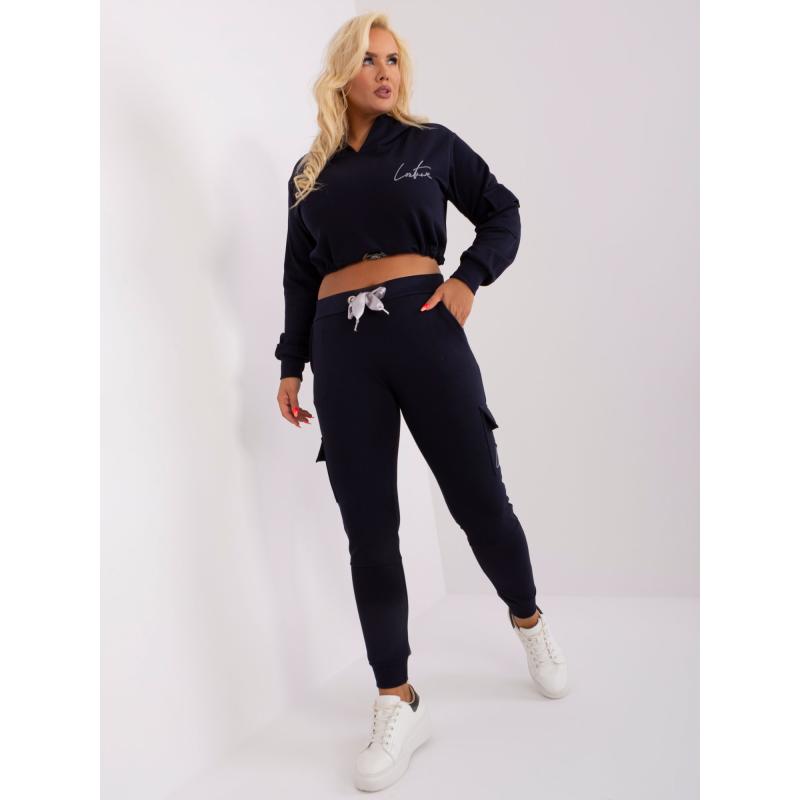 Dámska plus size mikinová súprava VALERA tmavomodrá