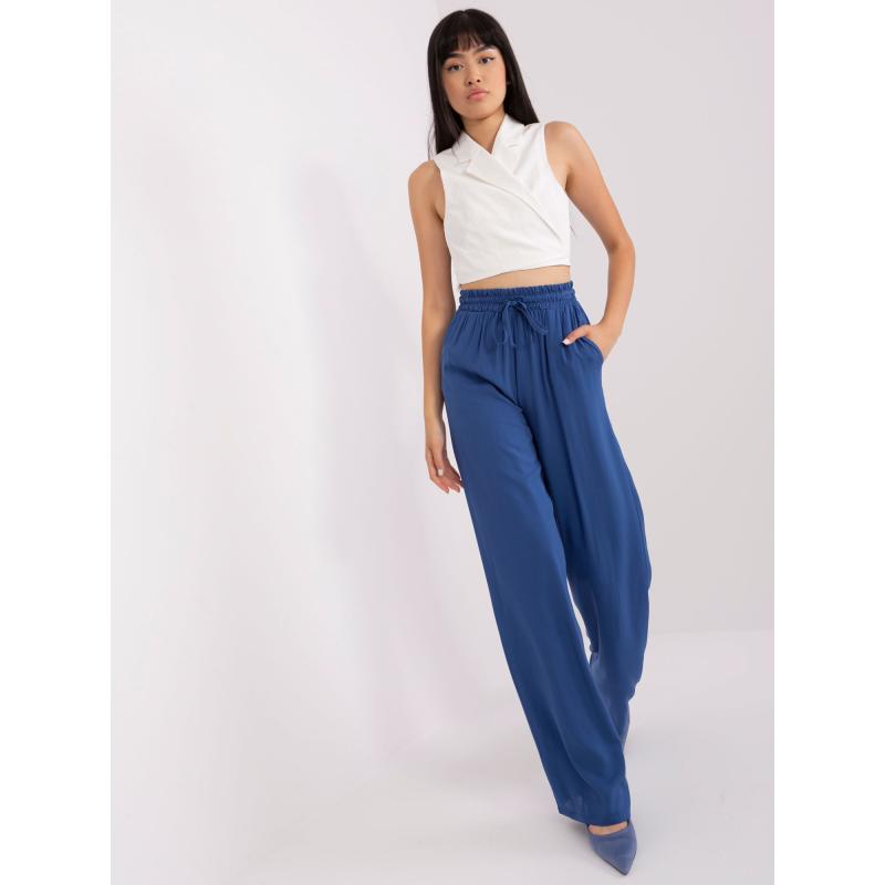 Női viszkózszövet nadrág DARIA sötétkék