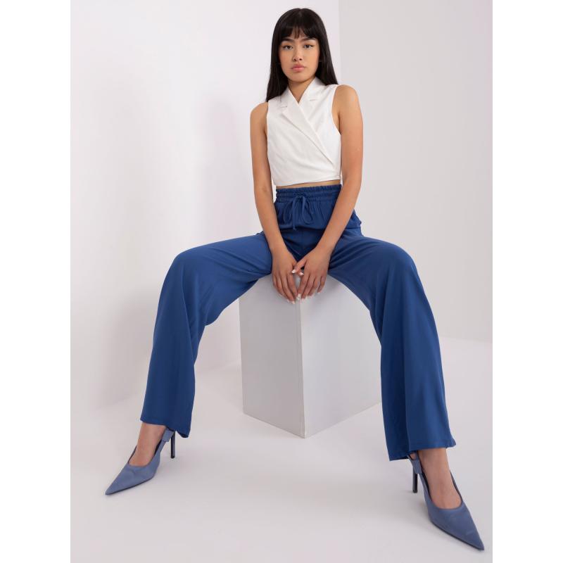 Női viszkózszövet nadrág DARIA sötétkék