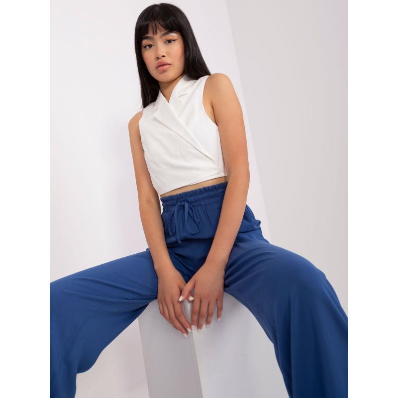 Női viszkózszövet nadrág DARIA sötétkék